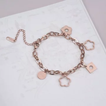 316鋼飾&times;小花朵 &times;手鍊&times;玫瑰金