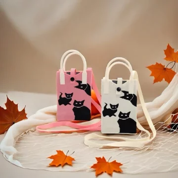 三隻黑貓×針織×斜背包×共二色