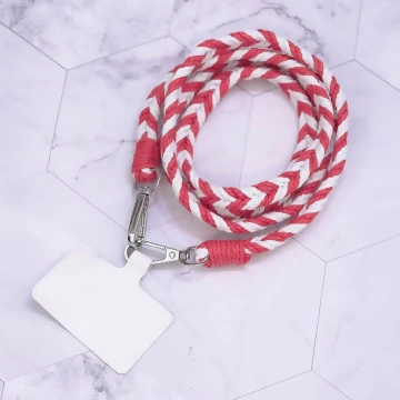 拼色麻花辮子&times;手機斜背雙勾掛繩&times;紅色