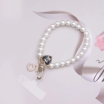 愛心小熊5號珍珠&times;手機腕帶掛繩