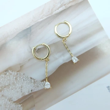 法式極簡小水滴×吊墜耳扣