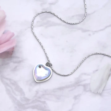 316鋼飾&times;月光愛心&times;鎖骨項鍊&times;銀色