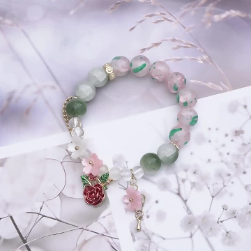 小花春意盎然&times;固定式串珠手鍊