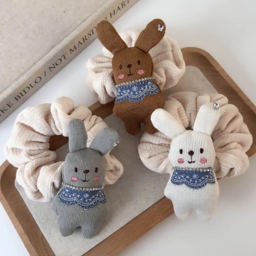 萌兔娃娃&times;大腸圈髮束&times;共三色