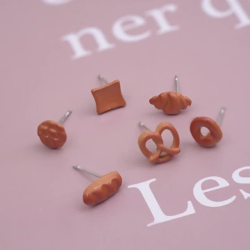 焦糖麵包&times;單邊六套件耳環組 