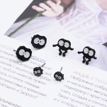 煤碳家族&times;三套件耳環組 