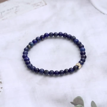 天青帶金&times;固定式串珠手鍊