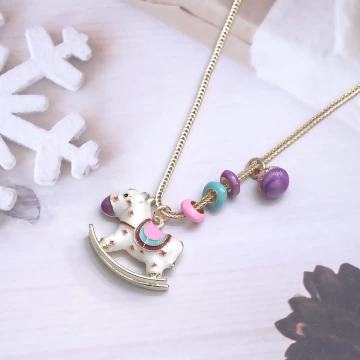 童趣彩色木馬×鎖骨項鍊