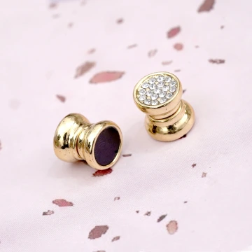 酷黑晶鑽小圓形×雙面磁吸耳夾