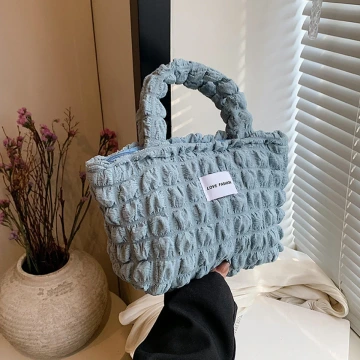 泡芙雲朵包×手提袋×藍色