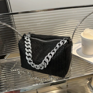 奢華滿鑽鍊條包×斜背包×黑色