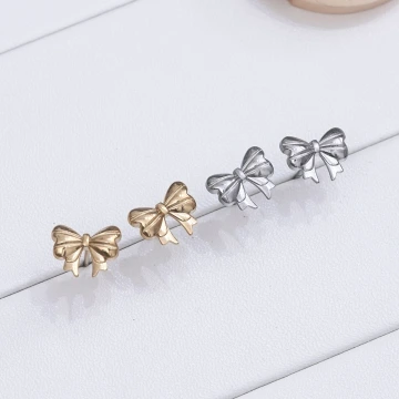 316鋼飾×甜美蝴蝶結×耳釘×共二色