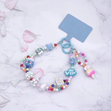 歡樂冰淇淋&times;手機腕帶掛繩&times;藍色