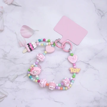 歡樂冰淇淋&times;手機腕帶掛繩&times;粉紅