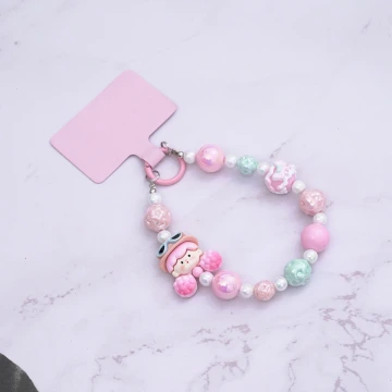 啦啦隊女孩的點心時間×手機腕帶掛繩×粉紅