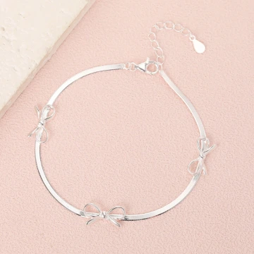 三蝴蝶結×扁形蛇骨×手鍊