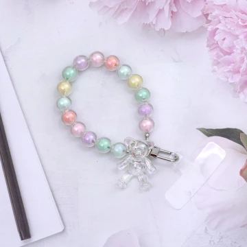 彩色小熊串珠×手機手提吊飾掛繩