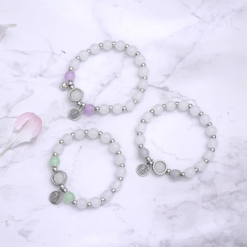 貓眼鈴鐺有福×固定式串珠手鍊×共三色