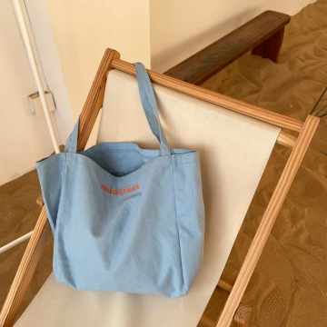 多巴氨字母大容量×肩背包×藍色