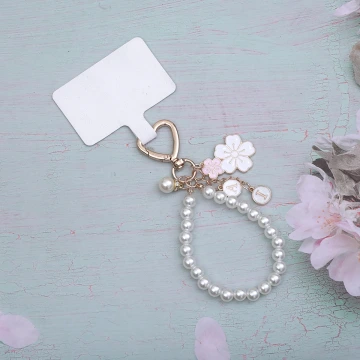 嫩粉雙生櫻花×手機手提吊飾掛繩