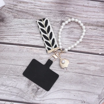 小清新貝殼織帶×手機手提吊飾掛繩×黑色