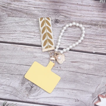 小清新貝殼織帶×手機手提吊飾掛繩×黃色