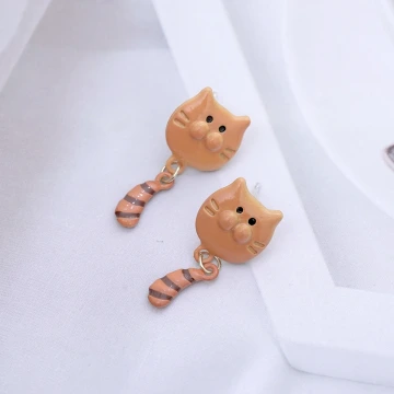 焦糖麵包貓咪×吊墜耳環