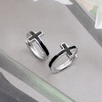 個性黑十字×吊墜耳扣