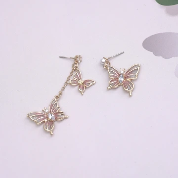 嬌嫩粉蝶×吊墜耳環