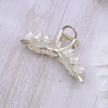 精緻小白花叢×鯊魚夾