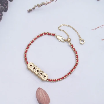 五帝銅錢×紅繩手鍊