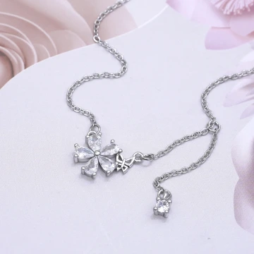 925銀飾×蝴蝶採花×鎖骨項鍊