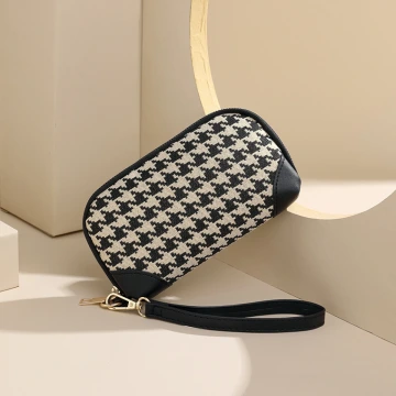 千鳥紋長版&times;手拿包&times;黑色