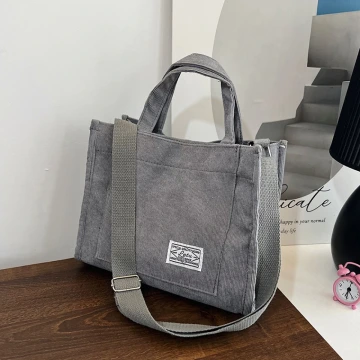 燈芯絨休閒小方包&times;斜背包&times;灰色