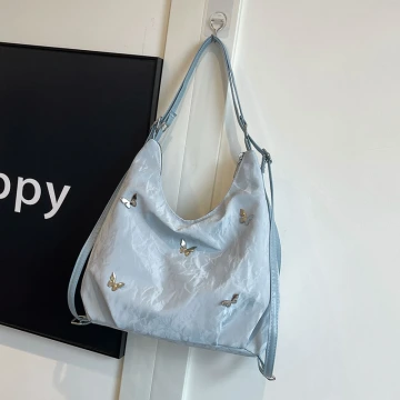 蝴蝶麂皮變形包&times;後背包&times;藍色