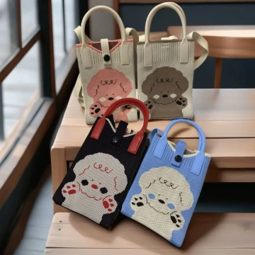 大頭貴賓狗×針織×斜背包×共四色