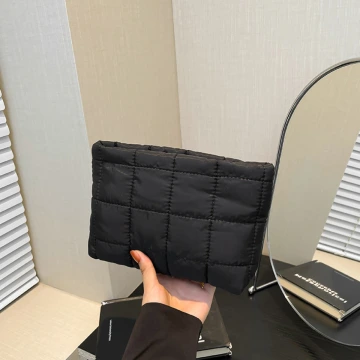 方格空氣包&times;化妝包&times;黑色