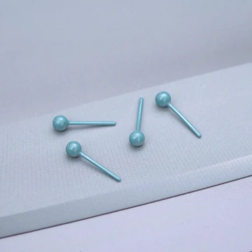 小圓珠×陶瓷×養耳棒×二套件耳環組×藍色