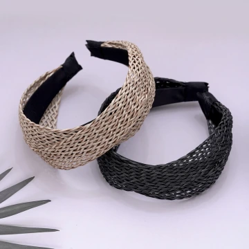 拉菲草編織繩×髮箍×共二色
