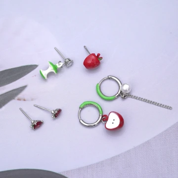 小蘋果×不對稱三套件耳環組