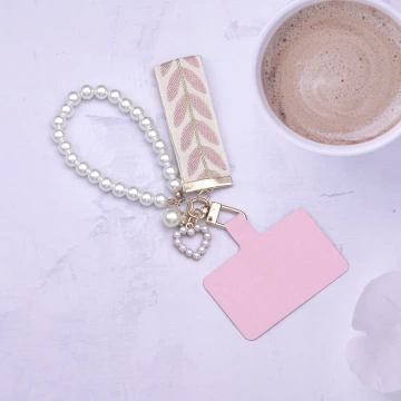 小清新愛心織帶×手機掌上掛繩×粉紅