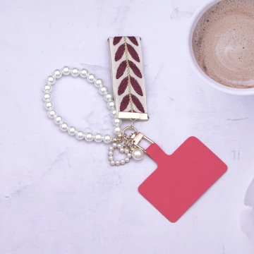 小清新愛心織帶×手機掌上掛繩×紅色