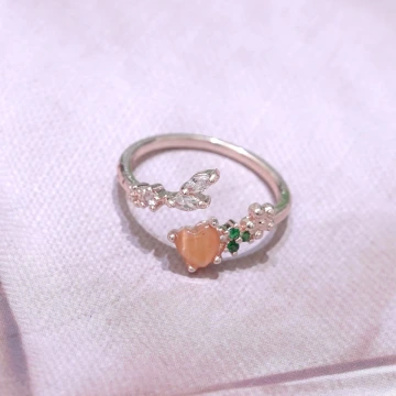 粉紅愛心花園×開口戒指