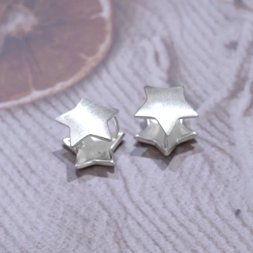 立體拉絲星星×耳扣