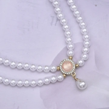 皇家氣質雙層珍珠×鎖骨項鍊