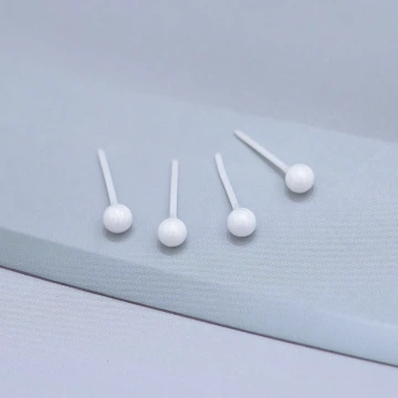 小圓珠&times;陶瓷&times;養耳棒&times;二套件耳環組&times;白色