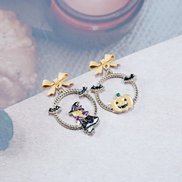 女巫與南瓜&times;不對稱吊墜耳環