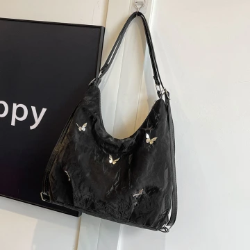 蝴蝶麂皮變形包&times;後背包&times;黑色