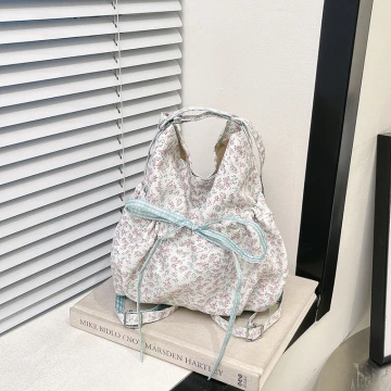 輕薄蝴蝶結小碎花×變形後背包