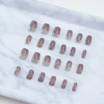 香檳貓眼竹影亮面&times;穿戴式手指甲片&times;二十四入